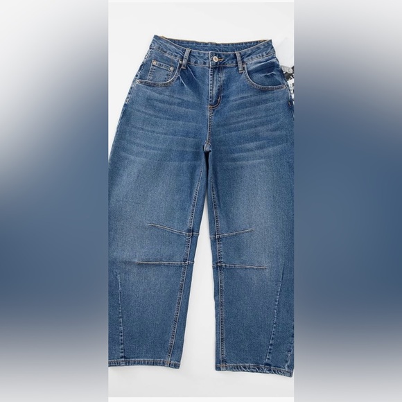 EUC Sidefeel Women’s Ankle Length Mid-Rise Baggy Barrel Jeans - Picture 9 of 10